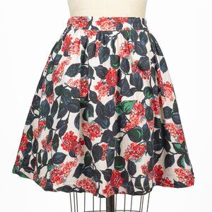 Boden Florence circle skirt Red Hydrangea Lilac floral print size 4